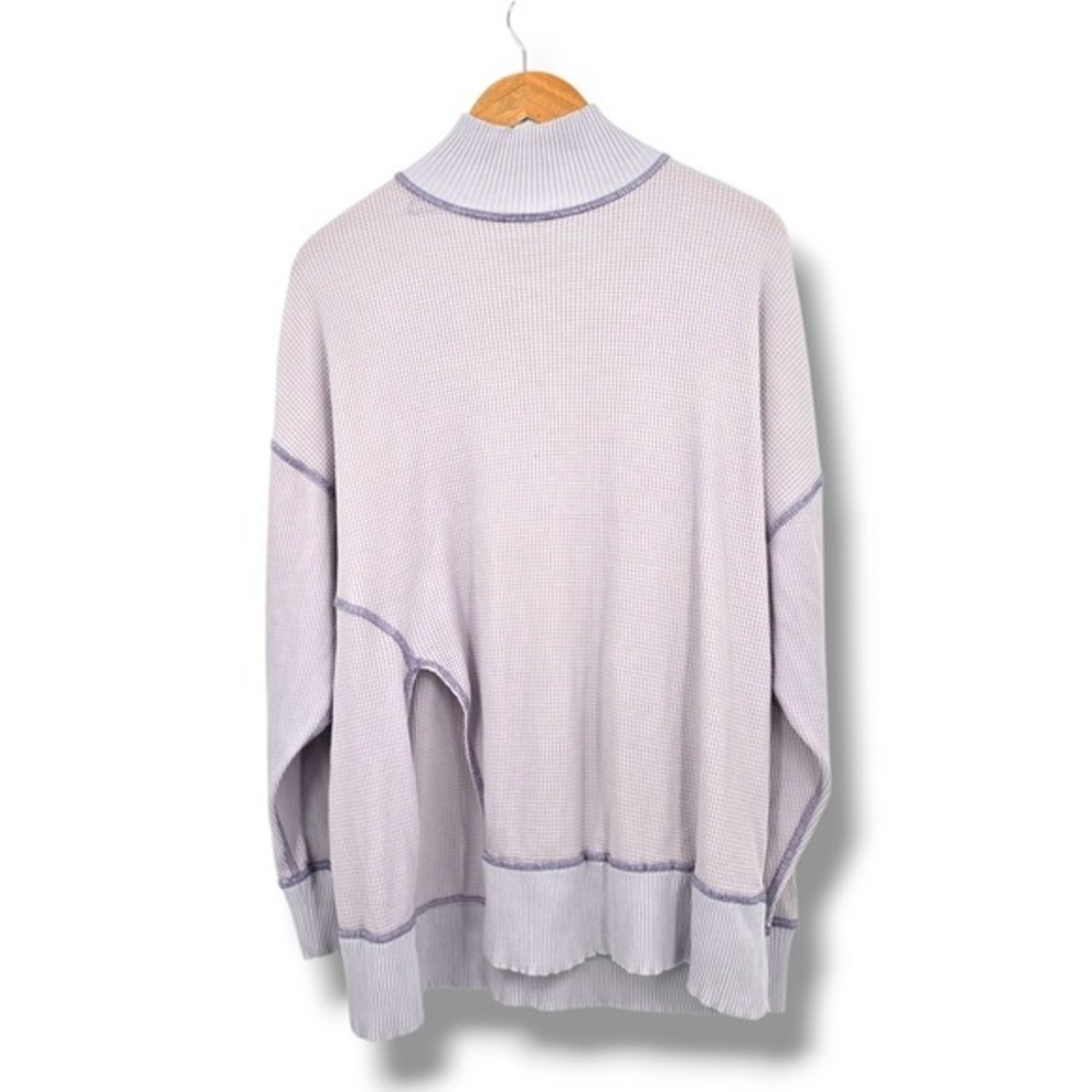 Urban Outfitters Waffle Knit Tunic Top High Neck Long Sleeve Lavender S